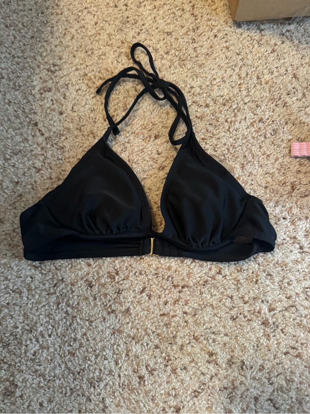 SHEIN Black Triangle Halter Bikini Top